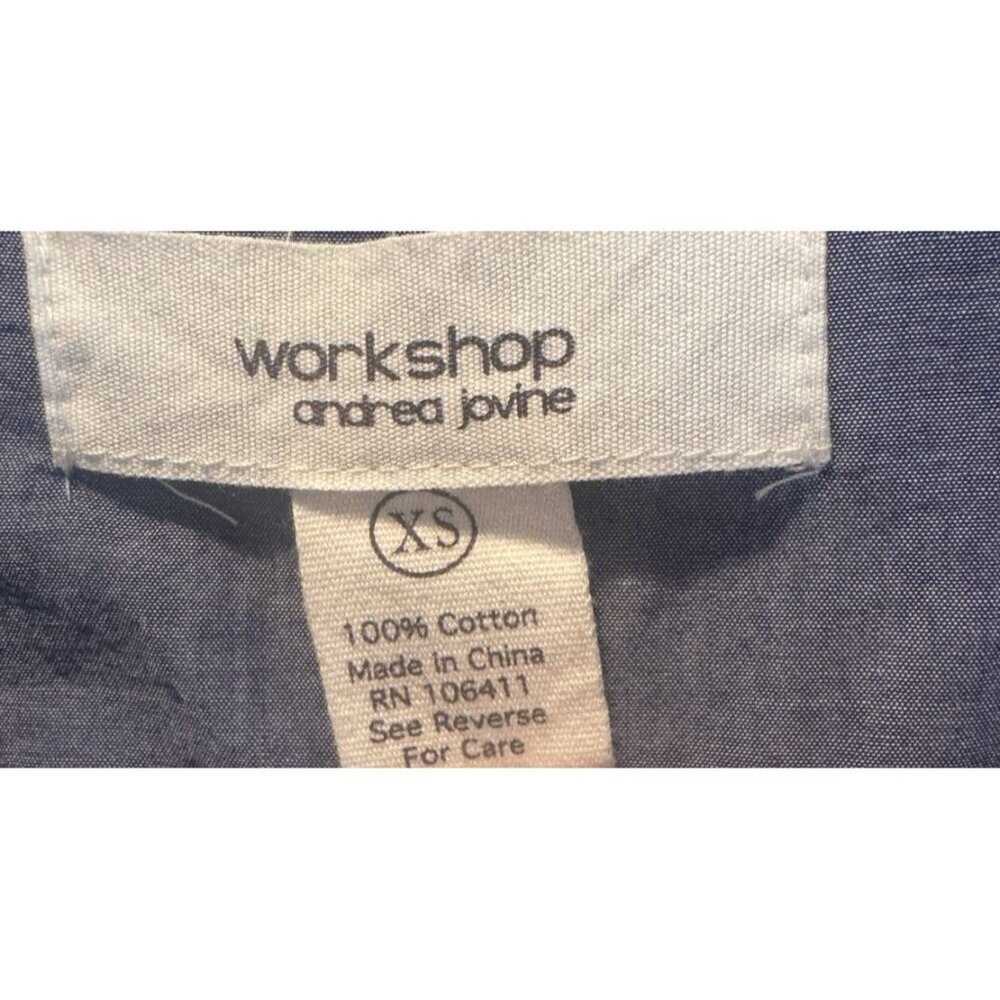Womens Blue Chambray Long Sleeve Tunic Top XS Coastal‎ Minimalist Capsule Travel - Picture 5 of 9